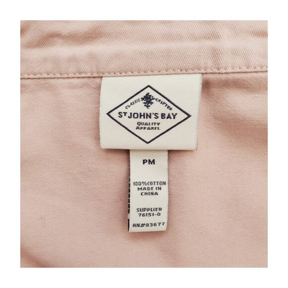 St. John's Bay Pink Lightweight Button Closure 4-Pocket Anorak Jacket Size PM - Picture 7 of 11